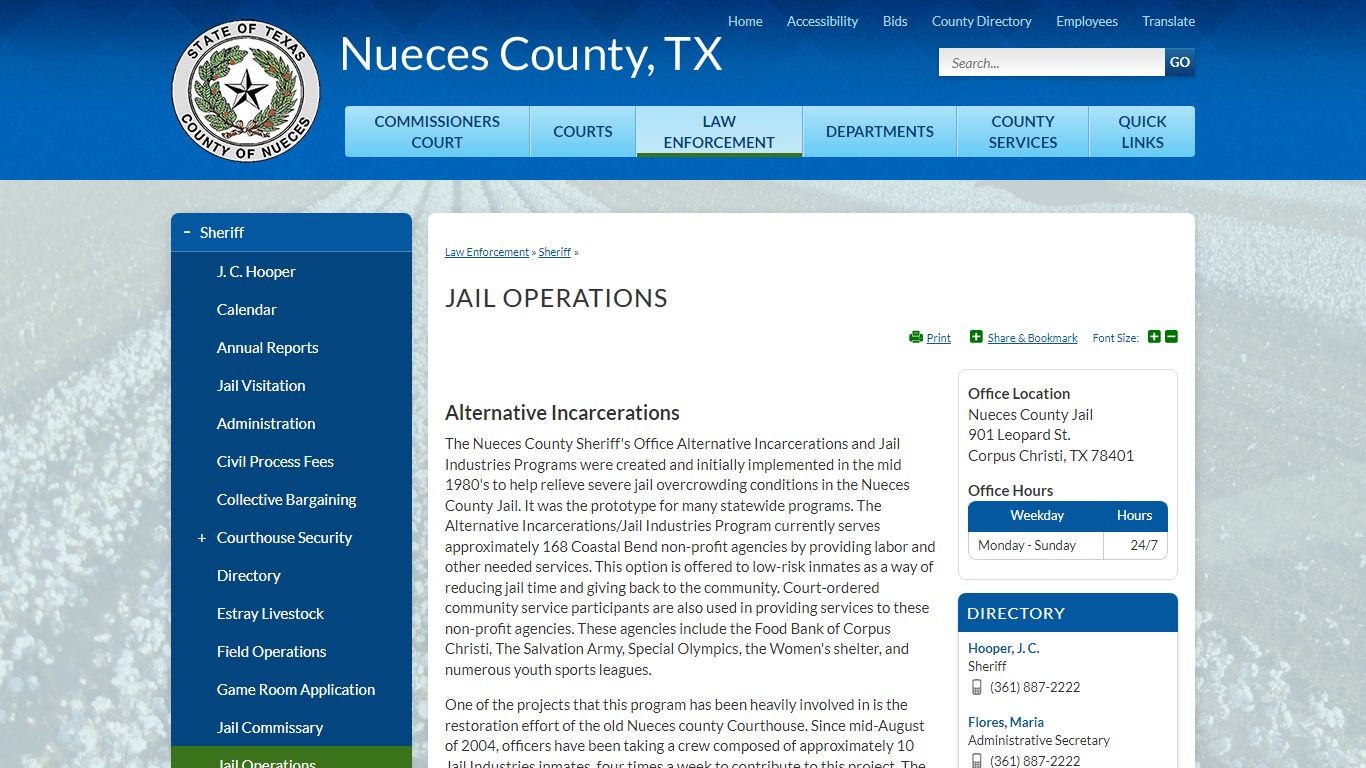 Jail Operations | Nueces County, TX